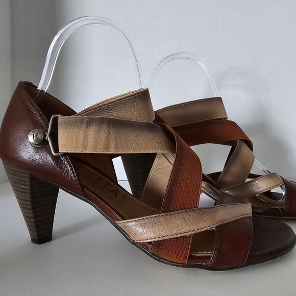 Hispanitas Brown Multi Strappy Heels Size 38 US 7 - Picture 2 of 11
